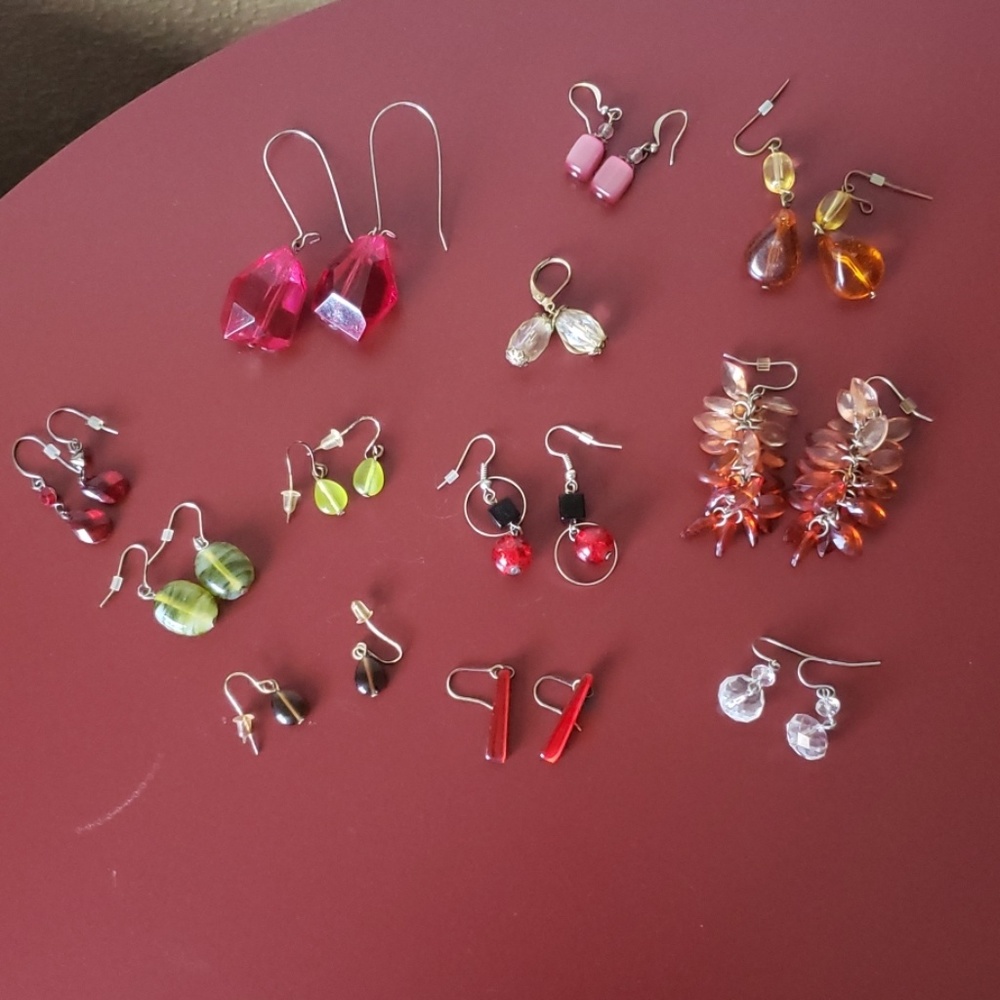 Assorted glass earrings